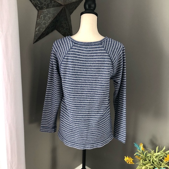 Banana Republic Pullover Striped Sweater Blue Sz Medium - Picture 4 of 7